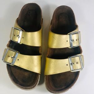 Gold Birkenstocks Size 7